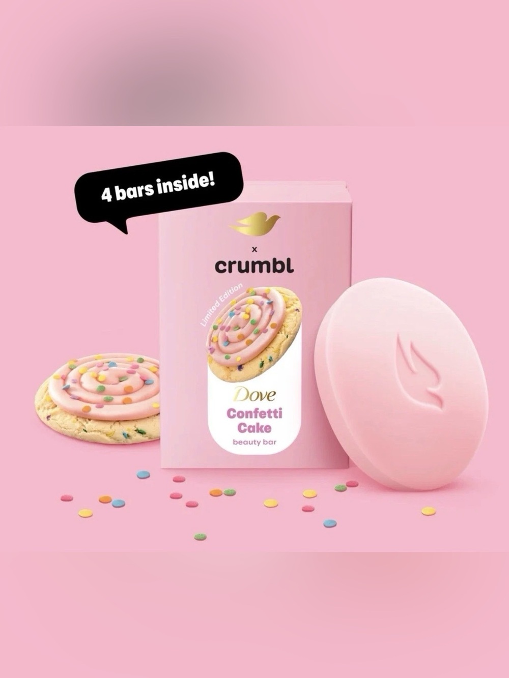 DOVE x Crumbl Confetti Cake Beauty Bar - Pink